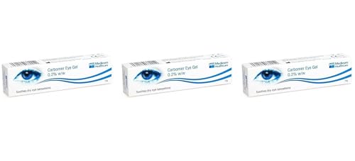 HydraSole Medicom Carbomer 0.2% Eye Gel – Hydrating Nighttime for Dry Eyes, Lubricating Gel Drops for Tired, Soothing Relief from Itchy, Irritated, Sensitive - 10g Pack of 3 - Brand May Vary