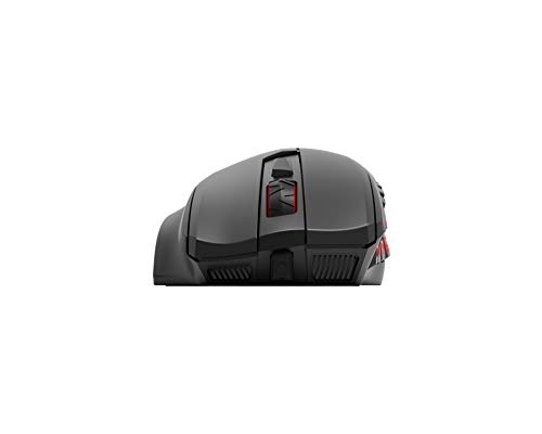 AmazonBasics - Mouse per gaming, sensore ottico con 12.000 DPI, retroilluminato, con tasti azionabili con il pollice