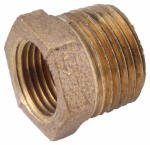 Anderson Metals Brass Threaded Pipe Fitting, Hex Bushing, 3/8" Male x 1/4" Female