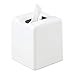 mDesign Modern Square Plastic Paper Facial Tissue Box Cover Holder for Bathroom Vanity Countertops, Bedroom Dressers, Night Stands, Desks and Tables - 2 Pack - White