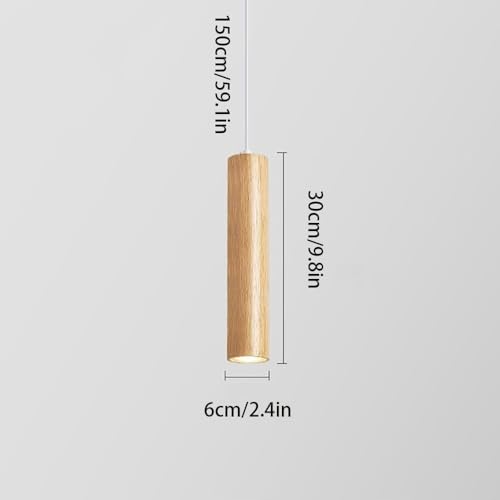 Lámparas colgantes LED minimalistas de madera para iluminación de cocinas 5