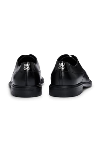 Image of HUGO Men's Kerr Grainy Leather Pointed Derby Shoe