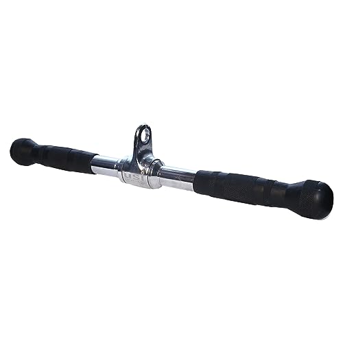 Image of USI UNIVERSAL Cable Machine Attachment LAT Pulldown Attachments Home Gym Triceps Pull Down Attachment Cable Machine Equipments for Home Gym (Silver- Rotating Bar)