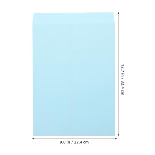 WEKAMOS 15個 加厚自粘封口ストレージバッグ 書類 ポストカード収納用紙封筒 浅ブルー 耐久性接着テープ付きオフィス 学校対応