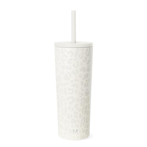 Image of Simple Modern Classic Tumbler with Straw Lid | Insulated Iced Coffee Cup Reusable Stainless Steel Water Bottle Travel Mug | Gifts for Women Men Her Him | 24oz | Cream Leopard