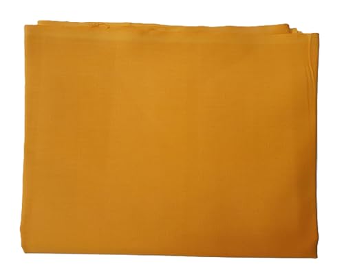 Image of Pure Cotton Poplin Unstitched Fabric 2.2 Meters x 32 Inches Solid Colour Cloth Material for Women's Saree Skirts, Petticoats, Pyjamas, Patiyala Pants, Salwar Etc. (Mango Yellow)