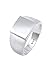 Produktbild Kuzzoi Siegelring Herrenring poliert, Bandring massiv (11 mm) in 925 Sterling Silber, Robuster Biker Schmuck mit rechteckiger Oberfläche, Ring für Männer in der Ringgröße 54, 0607322120_54