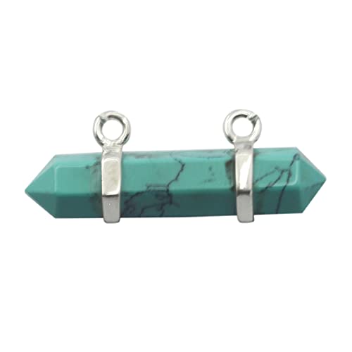 Pendentif turquoise argent sterling 925 massif et finitions joaillerie faites main