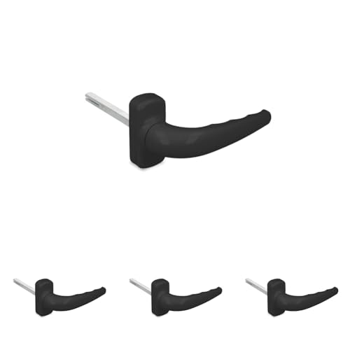 Amig - Pieza de Manilla de Roseta Reforzada - Modelo Sendoa - Fabricada en Aluminio - Medida: 125 X 66 mm - Cuadradillo de 8 mm - Negro (Paquete de 4)