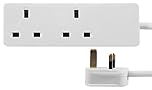 PRO ELEC 2-Gang Extension Lead | 500mm Cable | 13A | UK Plug | White – PELB1403