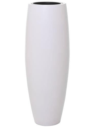 VIVANNO Pflanzkübel Bodenvase Fiberglas Magnum Weiß Matt - 80x23