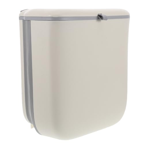 Caneca de basura plegable para cocina con tapa amarilla clara