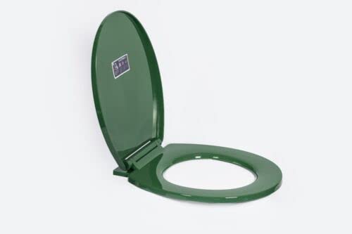 Top Home Solutions Soft Close Toilet Seat Bathroom Oval Shape - WC Heavy Duty Seats Anti Slam - with Quick Release for Easy Clean - Simple Top Fixing - L 415-440mm x W 357 mm (Dark Leaf)