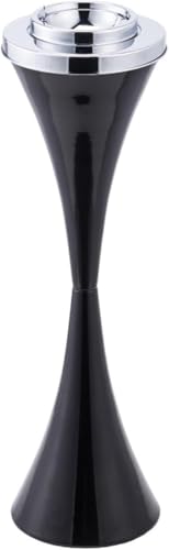 ZCEDZYSW Cenicero grande para exteriores, cenicero de pie, 24 pulgadas, impermeable, color negro