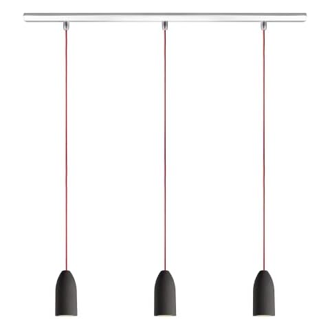 Lámpara colgante Buchenbusch urban design LED de hormigón antracita 3 lámparas Cover