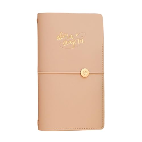 Carnet de voyage type Midori KIMIDORI beige en cuir vegan avec cahiers rechargeables