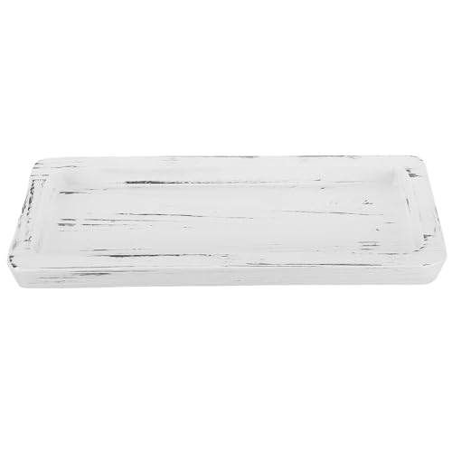 Bandeja de madera rústica rectangular para decoración navideña y salón 2