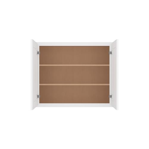 Image of Furinno Shaker Wall Kitchen Cabinet 2 Doors-2 Shelves, Ready to Assemble, 12 D x 36 W x 30 H, White
