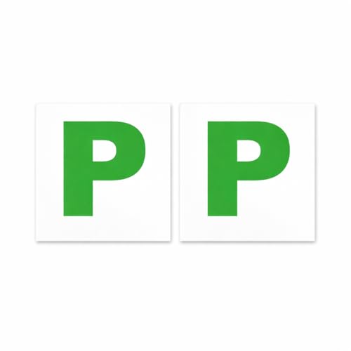 1ABOVE Fully Magnetic P Plates for Car 2 Pack New Driver Plates Strong Full Magnet Hold High Visibility New Driver Sign Easy Removable Wont Fly Off