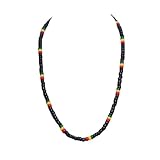 BlueRica Rasta Coconut Shell Beads Necklace (18')