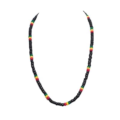 BlueRica Rasta Coconut Shell Beads Necklace