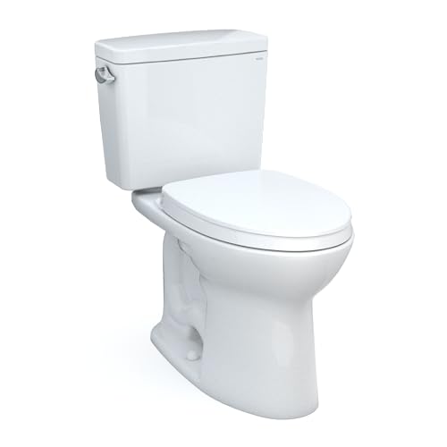 Image of TOTO Drake Two-Piece Elongated 1.28 GPF Universal Height TORNADO FLUSH Toilet with CEFIONTECT and SoftClose Seat, WASHLET+ Ready, Cotton White - MS776124CEFG#01