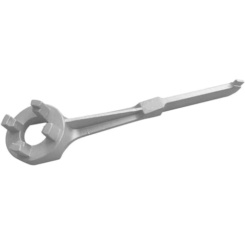 Image of Bung Wrench 55 Gallon Drum, Drum Wrench Aluminum Barrel Wrench Opener Tool for 10 15 20 30 50 55 Gallon Drum, for 2 inch and 3 /4 inch Bung Caps, Silver