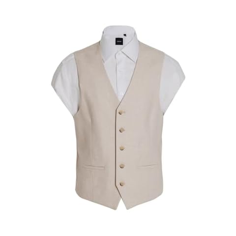 Dobell Mens Lightweight Cream Waistcoat Cover