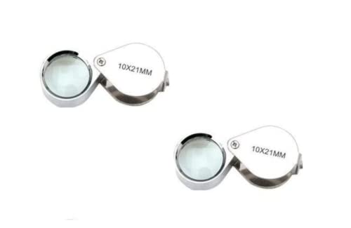 Cafurty 2Pcs New Magnifier 10 x 21mm Jeweler Loupe Eye Glass Loop Magnifying