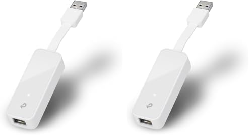 TP-Link UE300 Adaptateur USB vers Ethernet Gigabit 1000Mbps, USB 3.0 vers RJ45 Adaptateur Réseau, Conception Pliable et Portable, Brancher et Utiliser, Compatible avec Switch, Windows 11/10, MacOS