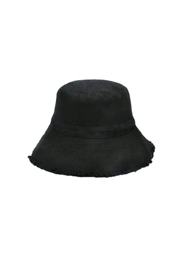 Sombrero Pescador,Sombrero de Pescador Plegable, Sombrero de Pescador Crudo de Color sólido Simple de Moda,Adecuado para Sombrero de Sol al Aire Libre。55-58cm (Negro) Cover