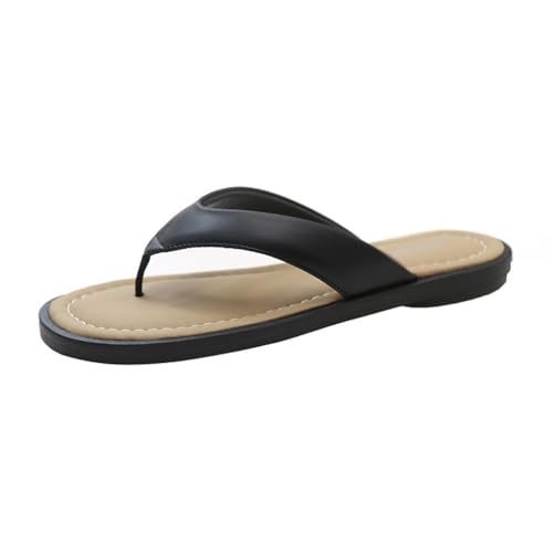 HBJWOV Clamping Sandals Wearing Flat Bottomed Casual Beach Sandals on The Outside