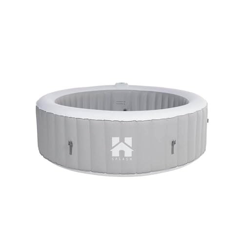Home Deluxe - Outdoor Whirlpool - Splash - Farbe: Uni Grau - ⌀ 208 cm, Höhe 65 cm, 130 Luftdüsen - inkl. Abdeckung, Reparaturset, Filterset I Außen Whirlpool Spa für 6 Personen Home Deluxe - Outdoor Whirlpool - Splash - Farbe: Uni Grau - ⌀ 208 cm, Höhe 65 cm, 130 Luftdüsen - inkl. Abdeckung, Reparaturset, Filterset I Außen Whirlpool Spa für 6 Personen