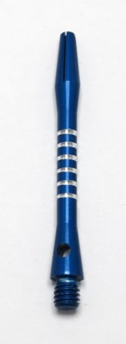Striped Jailbird Blue Aluminum Dart Shafts - 3 Sets (9 shafts), 2BA Medium + O'rings - 6 Rings