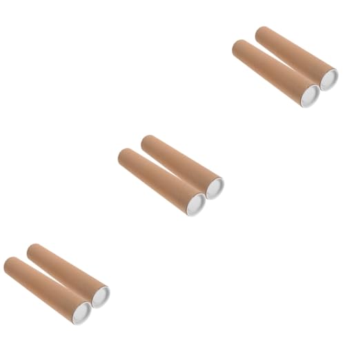 VILLCASE 6 Pcs Paper Tube Paper Poster Tube Poster Mailing Tubes Tube Mailer Blueprint Carrying Tubes Round Shipping Tubes Kraft Mailing Tubes Cardboard Tube Cardboard Shipping Tubes Khaki