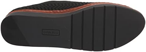Amazon.com | Cobb Hill Women's Camryn Slipon Loafer Flat | Loafers & Slip-Ons A woman's black slip-on loafer with a brown sole. The loafer is made of a mesh-like material and has a textured pattern on the upper.