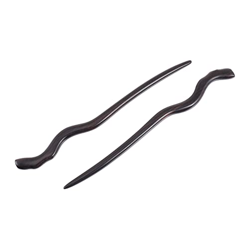 PLAFOPE 2個 オリエンタルヘア箸 黒檀ヘアピン クラシック中国風ヘアアクセサリー 女性 女の子用