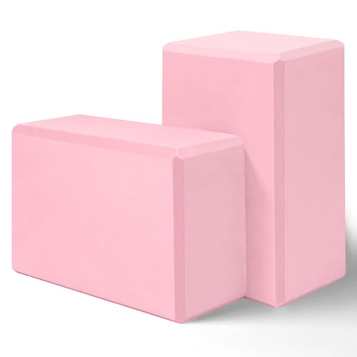 Yoga Block, Yoga Blocks 2 Pack, Sturdy Yoga Foam Blocks, High Density & Non Slip Dance Blocks for Stretching and Toning, Fitness Accessories for Stability & Balance