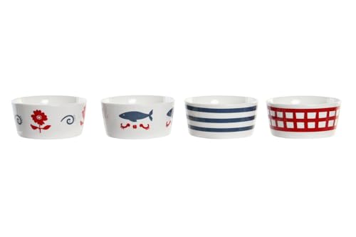 Set apéritif en grès de prestige Bird 19,7cm bleu et rouge raffiné - 4