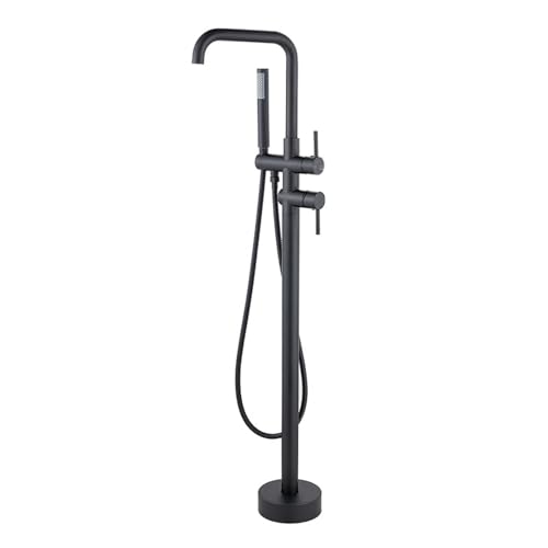 Mitigeur de baignoire autoportant avec ensemble de douche chaude et froide