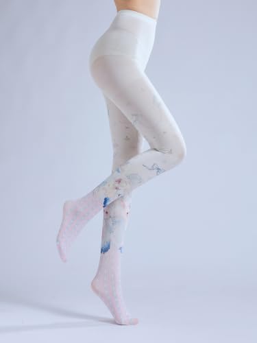 Image of Sahabowi Women's Sheer Tights, Digital Print Designs Stockings