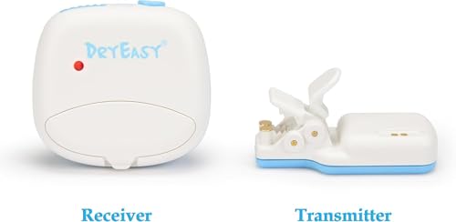 DryEasy Pro Wireless Bedwetting Alarm with New Improved Sensor, 6 Selectable Sounds, Volume Control, Strong Vibration and Compact Design for Overcoming Bedwetting