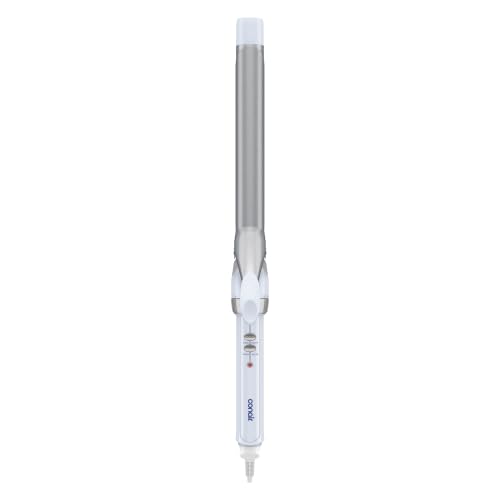 Image of Conair Double Ceramic 1 in. XL Barrel Curling Iron, Blue /Silver | Extra-long 7.5 in. barrel (1 in.) speeds up styling on medium and long hair