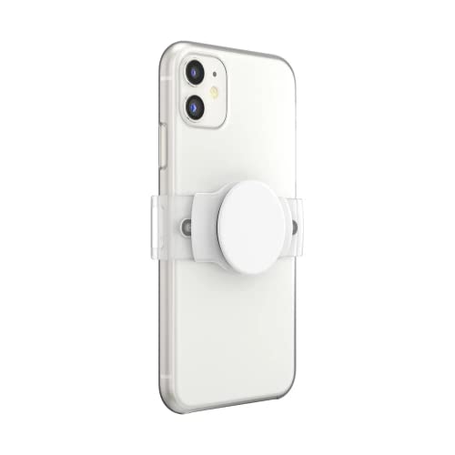 PopSockets: Support et poignée de téléphone Non adhésifs PopGrip Slide Stretch avec Bords carrés et Top Interchangeable - Compatible avec la Plupart des...