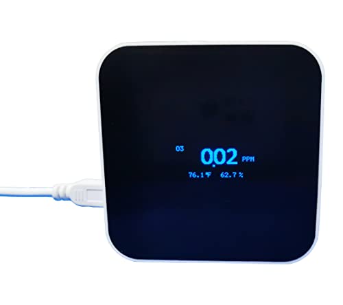 Desktop Low-Level Ozone Gas Monitor 0-10ppm O3 Ozone Meter Ozone Gas Detector 0.01 PPM Resolution Visual and Audible Alarm