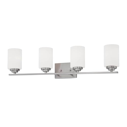 Millennium 3184-SN Four Light Vanity, Pwt, Nckl, B/S, Slvr by ML Lighting - Used condition - US$52.95