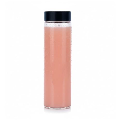 Image of Glassbunny Glass Bottles Wide Mouth Glass Water Bottle with Leak-Proof Airtight Black Plastic Lid for Water, Smoothie, Juices - 750ml - 1PC