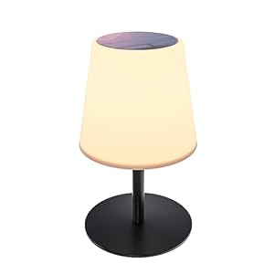 Lampe de Table Solaire pour L’extérieur, Lampe de Table LED Sans Fil Portable à Batterie Rechargeable, étanche IP44 pour L’extérieur, Lampe Solaire pour Camping, Balcon, Restaurant, Jardin (Noir)