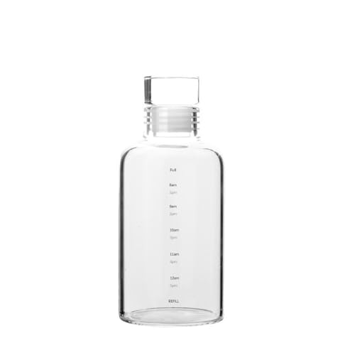 ウォーターボトル タイムマーカー付き 300ml/500ml/750ml/1000ml 耐熱ガラス水筒 蓋付き スリムでおしゃれ 透明の水筒 シンプル ins風 軽量ガラス瓶 直飲み 透明ウォーターカップ 水分補給 持ち運び便利 ジュース 麦茶 アウトドア