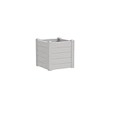 Vaso Quadrato in Resina Trama 42X42 H40 Snow